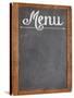 Vintage Slate Blackboard in Wood Frame with White Chalk Smudges Used a Restaurant Menu-PixelsAway-Stretched Canvas