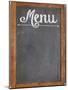 Vintage Slate Blackboard in Wood Frame with White Chalk Smudges Used a Restaurant Menu-PixelsAway-Mounted Art Print