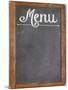 Vintage Slate Blackboard in Wood Frame with White Chalk Smudges Used a Restaurant Menu-PixelsAway-Mounted Art Print