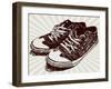 Vintage Sneakers Hand Drawn-tsaplia-Framed Art Print