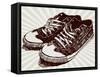 Vintage Sneakers Hand Drawn-tsaplia-Framed Stretched Canvas