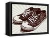 Vintage Sneakers Hand Drawn-tsaplia-Framed Stretched Canvas