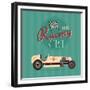 Vintage Sport Racing Cars-vector pro-Framed Premium Giclee Print