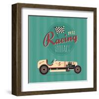 Vintage Sport Racing Cars-vector pro-Framed Art Print