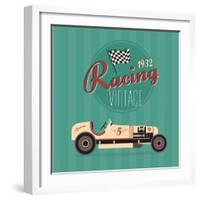 Vintage Sport Racing Cars-vector pro-Framed Art Print