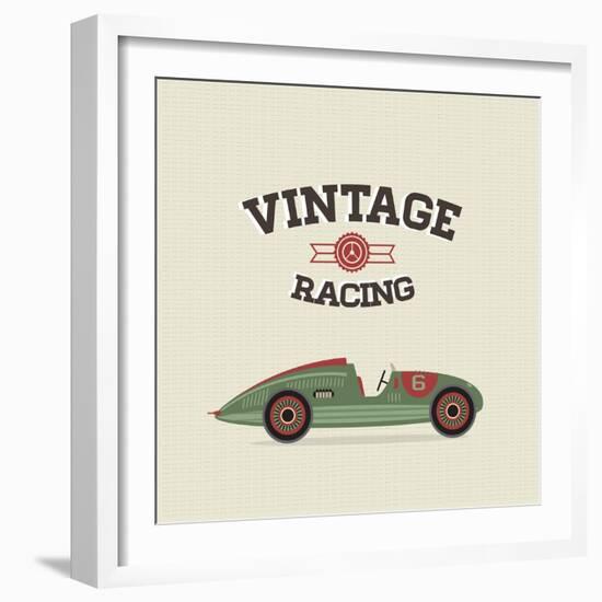 Vintage Sport Racing Cars-vector pro-Framed Art Print