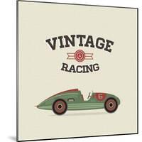 Vintage Sport Racing Cars-vector pro-Mounted Art Print