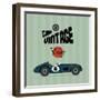 Vintage Sport Racing Cars-vector pro-Framed Art Print