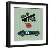 Vintage Sport Racing Cars-vector pro-Framed Art Print