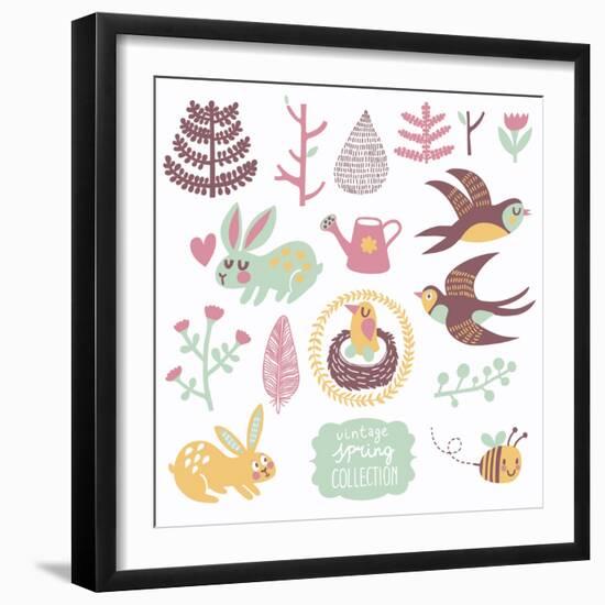 Vintage Spring Collection-smilewithjul-Framed Art Print