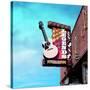 Vintage Street Sign in America with Guitar-Salvatore Elia-Stretched Canvas