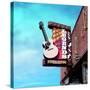 Vintage Street Sign in America with Guitar-Salvatore Elia-Stretched Canvas