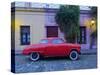 Vintage Studebaker car on a cobblestone lane of the historic quarter, Colonia del Sacramento, Colon-Karol Kozlowski-Stretched Canvas