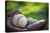 Vintage Style Baseball Glove and Ball-soupstock-Stretched Canvas