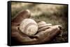 Vintage Style Baseball Glove and Ball-soupstock-Framed Stretched Canvas