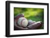 Vintage Style Baseball Glove and Ball-soupstock-Framed Photographic Print