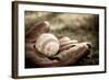 Vintage Style Baseball Glove and Ball-soupstock-Framed Photographic Print