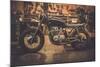 Vintage Style Cafe-Racer Motorcycle in Customs Garage-NejroN Photo-Mounted Photographic Print