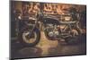 Vintage Style Cafe-Racer Motorcycle in Customs Garage-NejroN Photo-Mounted Photographic Print