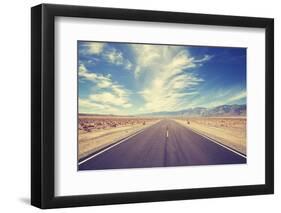 Vintage Style Country Highway in Usa, Travel Adventure Concept.-MBPROJEKT_Maciej_Bledowski-Framed Photographic Print
