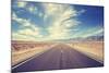Vintage Style Country Highway in Usa, Travel Adventure Concept.-MBPROJEKT_Maciej_Bledowski-Mounted Photographic Print