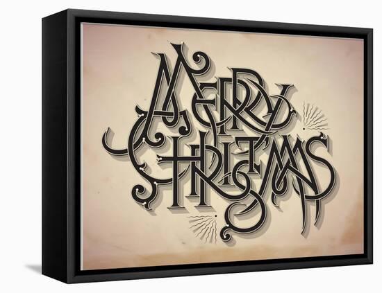 Vintage Style Detailed Christmas Card-traffico-Framed Stretched Canvas