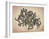 Vintage Style Detailed Christmas Card-traffico-Framed Art Print