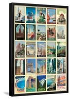 Vintage Style Italian Travel Poster Collage Poster-null-Framed Poster