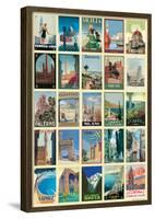 Vintage Style Italian Travel Poster Collage Poster-null-Framed Poster