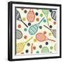 Vintage Style Pattern Design with Racket and Tennis Ball-Richard Laschon-Framed Photographic Print