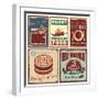 Vintage Style Tin Signs And Retro Posters-Lukeruk-Framed Premium Giclee Print