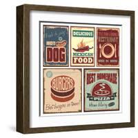 Vintage Style Tin Signs And Retro Posters-Lukeruk-Framed Art Print