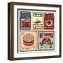 Vintage Style Tin Signs And Retro Posters-Lukeruk-Framed Art Print