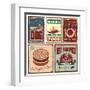 Vintage Style Tin Signs And Retro Posters-Lukeruk-Framed Art Print