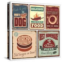 Vintage Style Tin Signs And Retro Posters-Lukeruk-Stretched Canvas