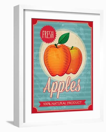 Vintage Styled Fresh Apples-Marvid-Framed Art Print