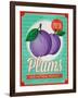 Vintage Styled Fresh Plums-Marvid-Framed Art Print