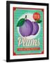 Vintage Styled Fresh Plums-Marvid-Framed Art Print