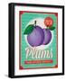 Vintage Styled Fresh Plums-Marvid-Framed Art Print