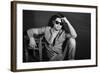 Vintage Stylized Black and White Photo of Young Male Model-matusciac-Framed Photographic Print