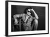 Vintage Stylized Black and White Photo of Young Male Model-matusciac-Framed Photographic Print