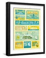 Vintage Summer Holidays And Beach Advertisements-avean-Framed Art Print