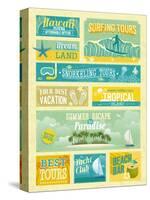 Vintage Summer Holidays And Beach Advertisements-avean-Stretched Canvas