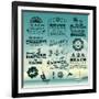 Vintage Summer Typography Design With Labels, Icons Elements Collection-Catherinecml-Framed Art Print