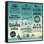 Vintage Summer Typography Design With Labels, Icons Elements Collection-Catherinecml-Framed Stretched Canvas