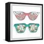 Vintage Sunglasses with Cute Floral Print for Him and Her.-cherry blossom girl-Framed Stretched Canvas