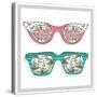 Vintage Sunglasses with Cute Floral Print for Him and Her.-cherry blossom girl-Stretched Canvas