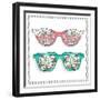 Vintage Sunglasses with Cute Floral Print for Him and Her.-cherry blossom girl-Framed Premium Giclee Print