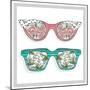 Vintage Sunglasses with Cute Floral Print for Him and Her.-cherry blossom girl-Mounted Premium Giclee Print
