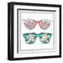 Vintage Sunglasses with Cute Floral Print for Him and Her.-cherry blossom girl-Framed Art Print